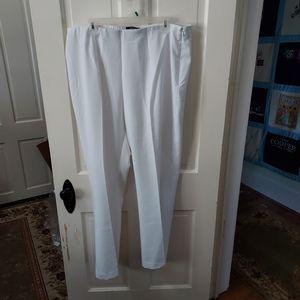 Chadwicks of Boston 18w side zip fully lined white slacks w/darts at waist